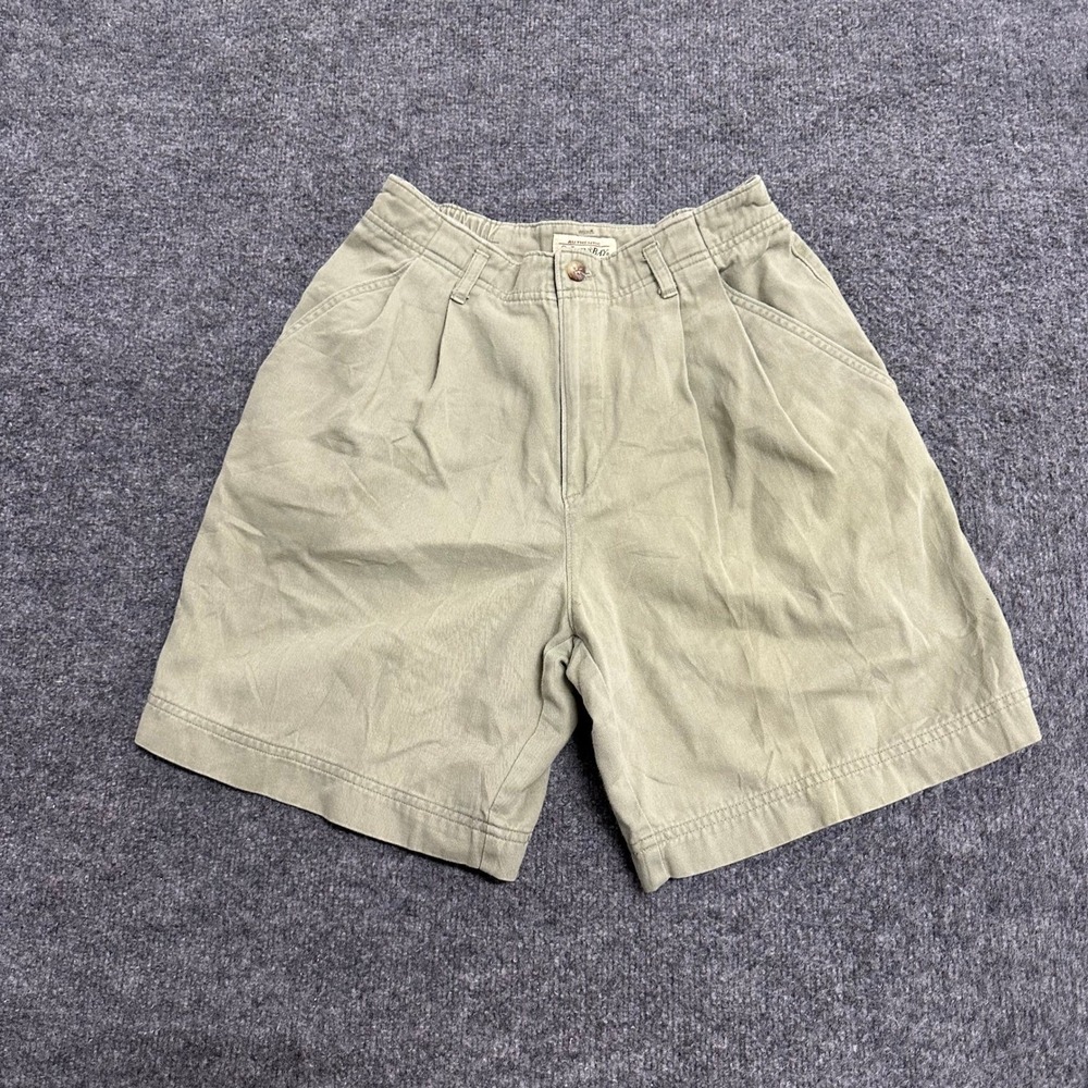 St. John's Bay Shorts Womens Size 26 Sage Green Pleated Twill Chino Casual